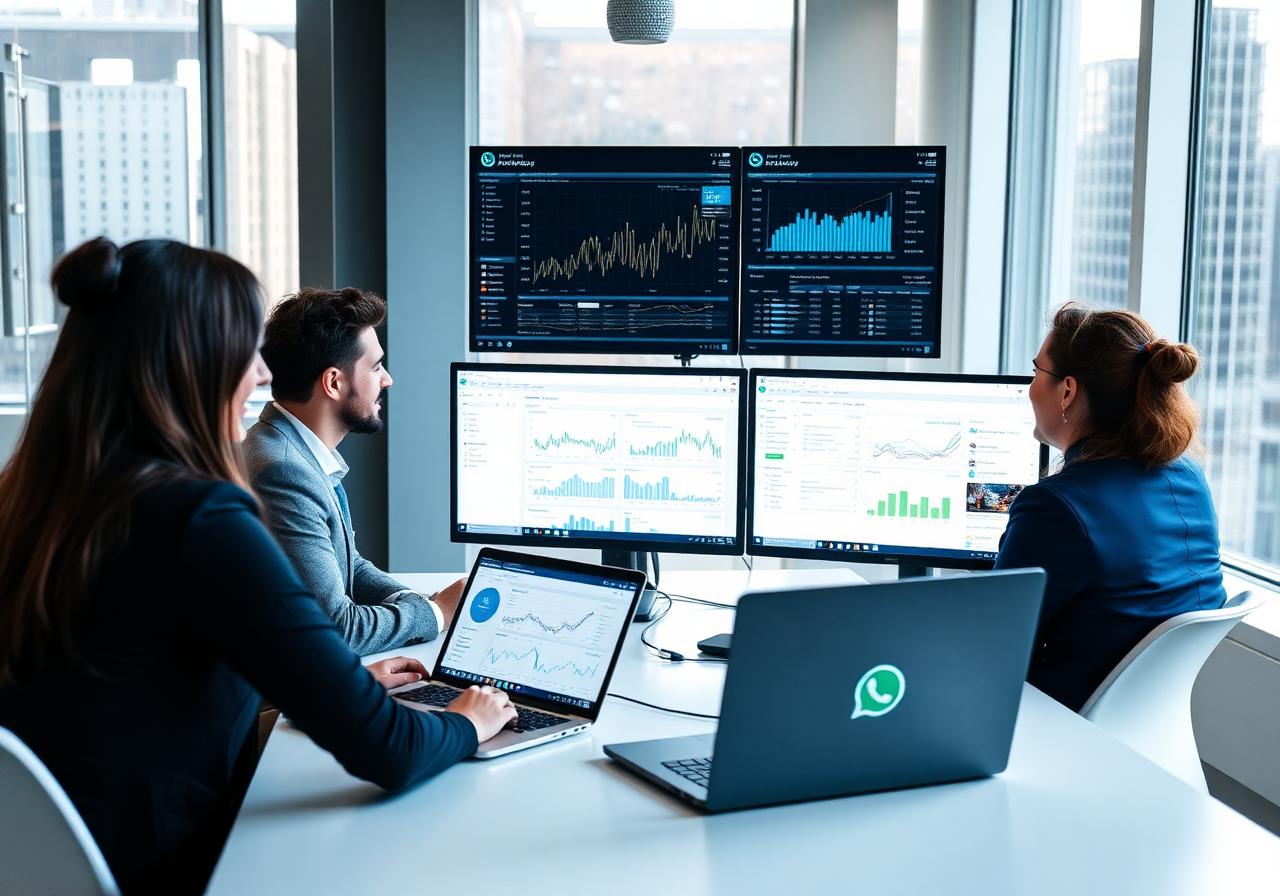 Time da AJM Growth analisando dashboards de tráfego e automações
